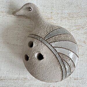 Vintage Handmade Pottery Loon Art Piece - Pottery Bird Folk Art Decor